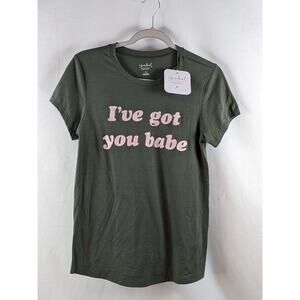 Ingrid & Isabel Maternity TShirt I've Got You Babe Olive Green XS Casual Tee Top